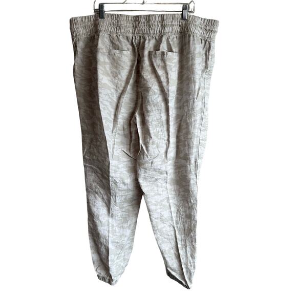 Athleta Cabo Tide Linen Jogger Pant Neutral Camo 22 - Picture 6 of 10